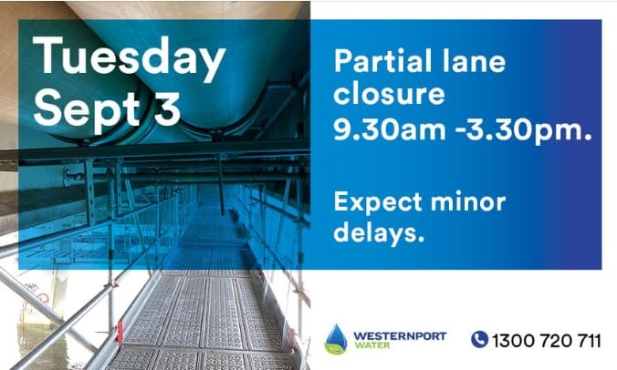 Partial bridge closure - Tuesday September 3
