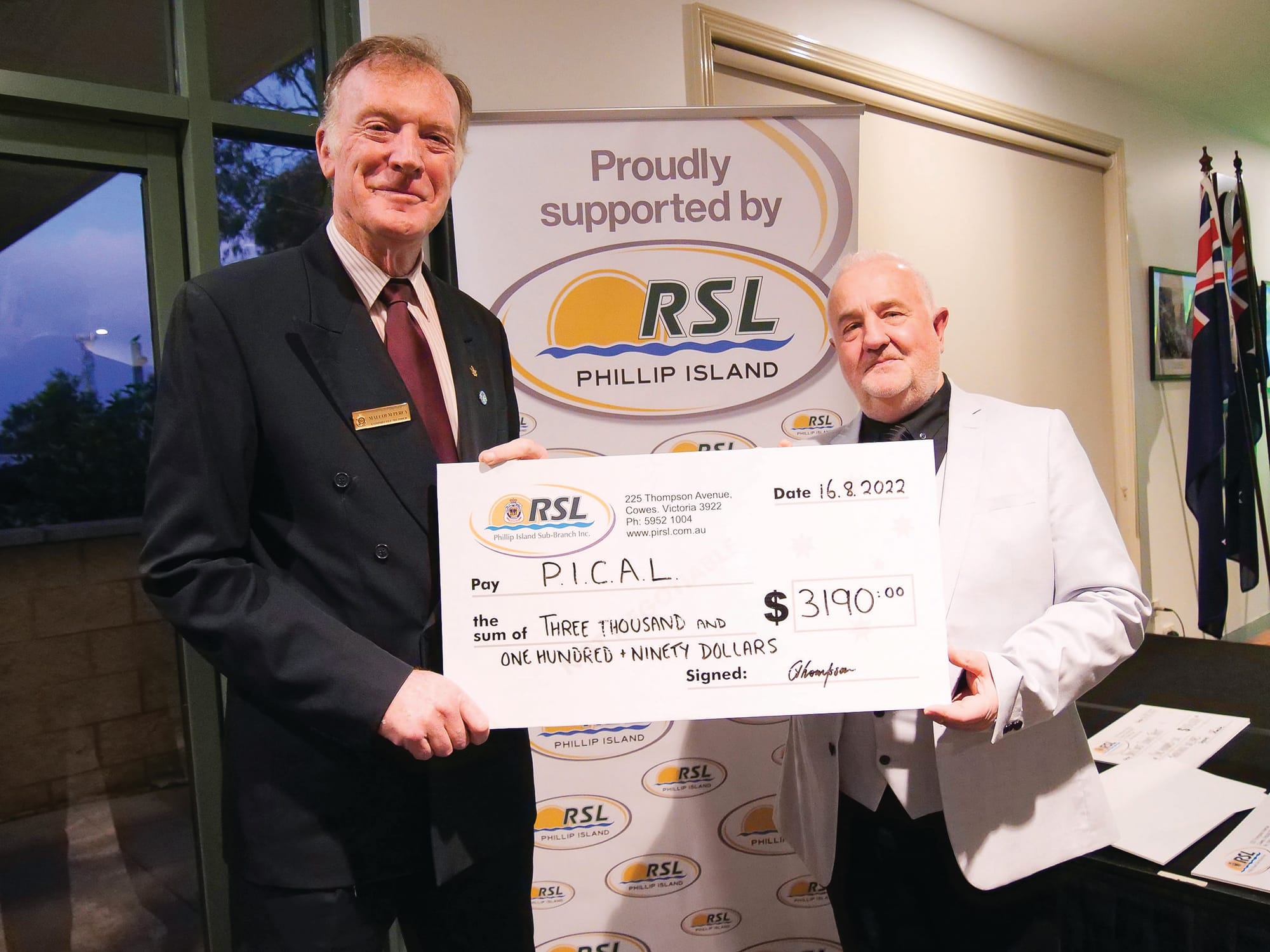 RSL gala awards night dinner
