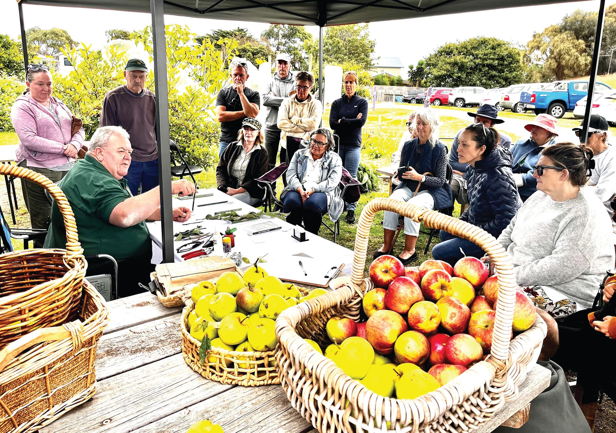 Picnic harvest at community orchard