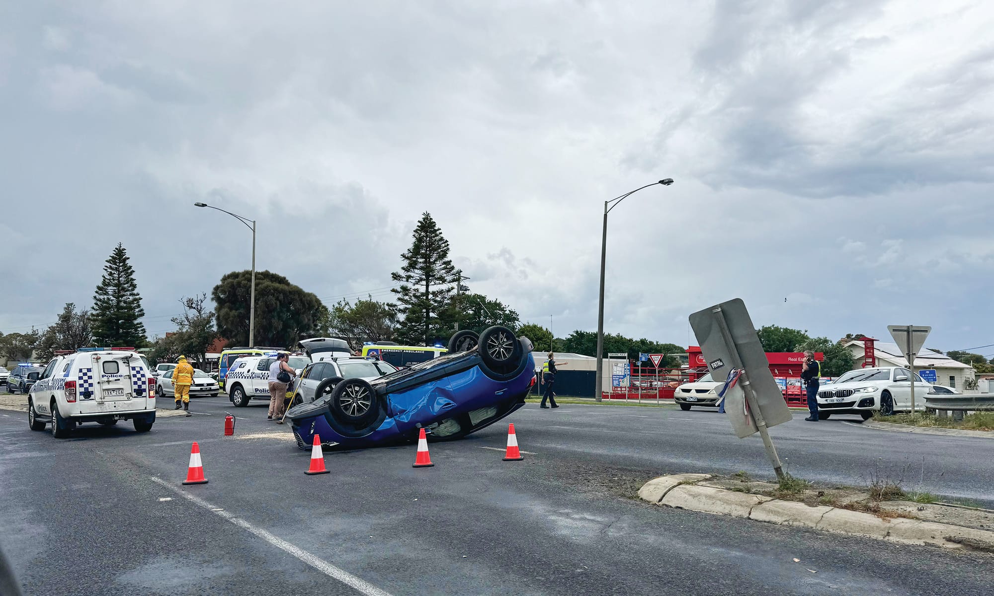 Traffic stalls at San Remo crash