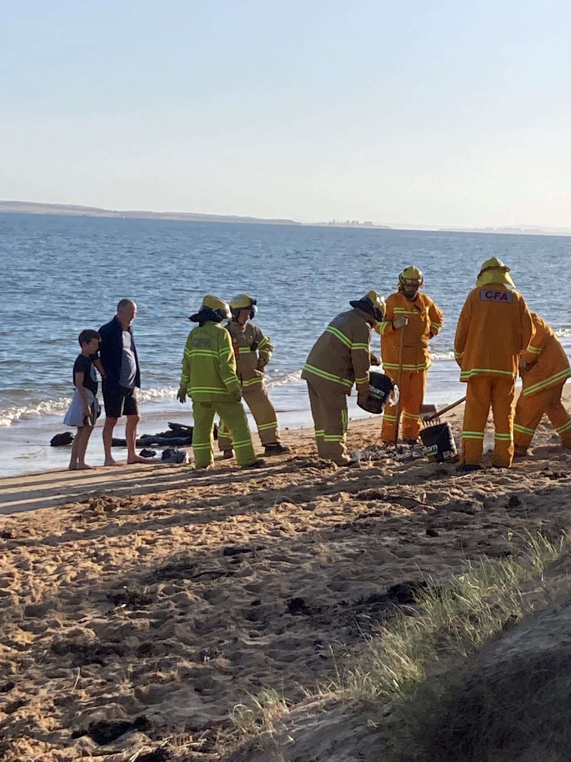 Beach fire extinguished