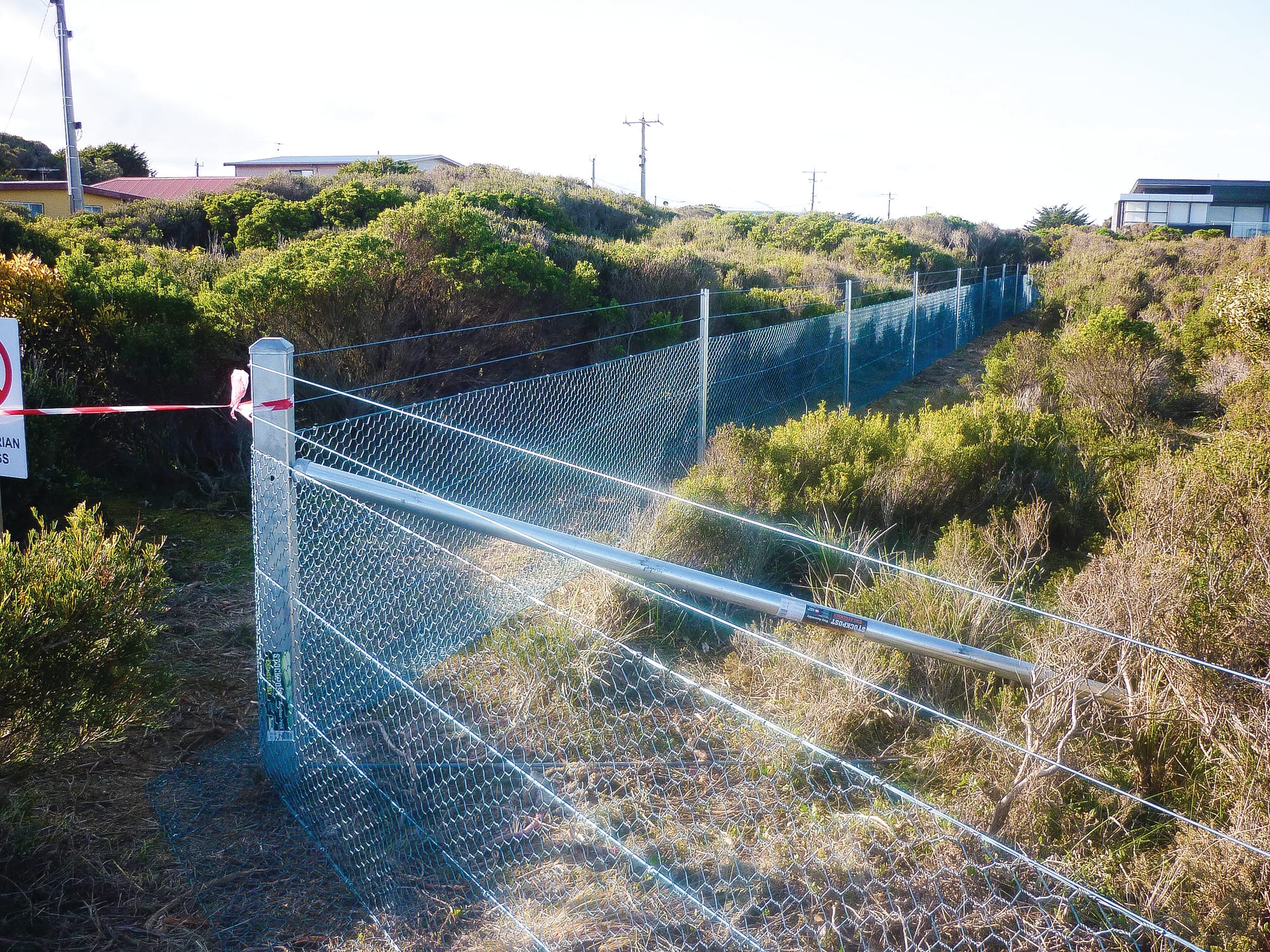 Rabbit proof fence divides Surf Beach
