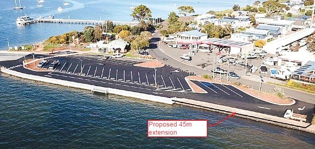 New seawall at Rhyll