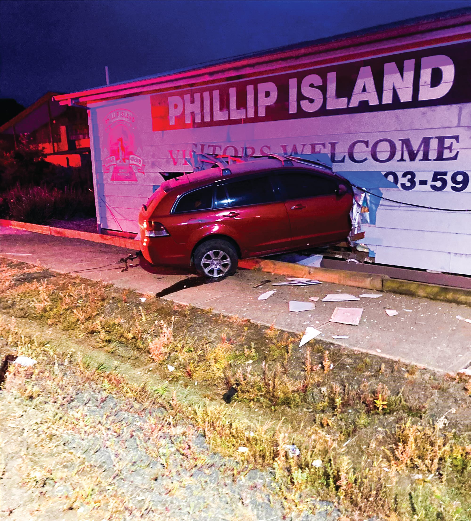 Freak accident in Cowes