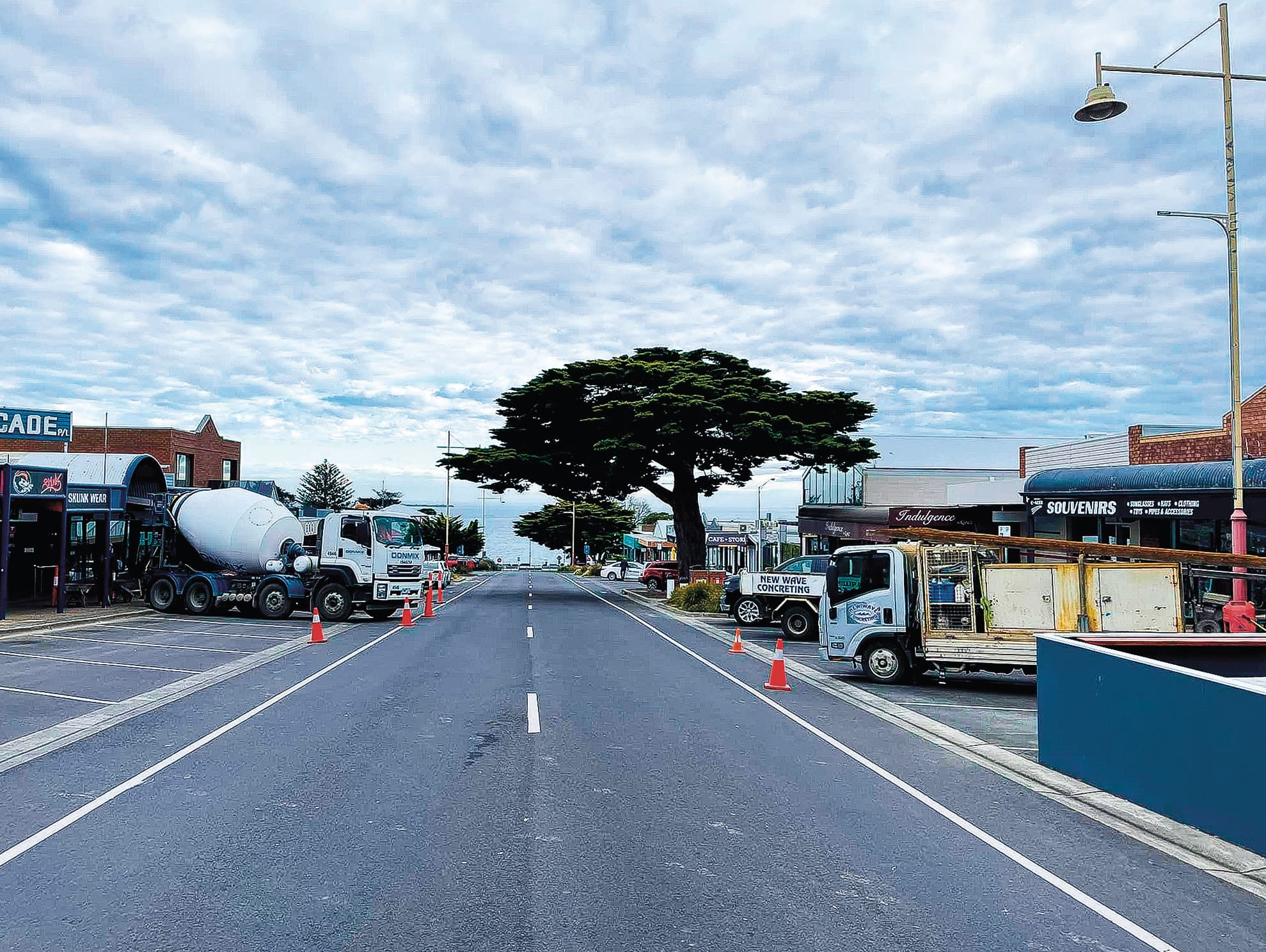 Concrete changes in Thompson Avenue