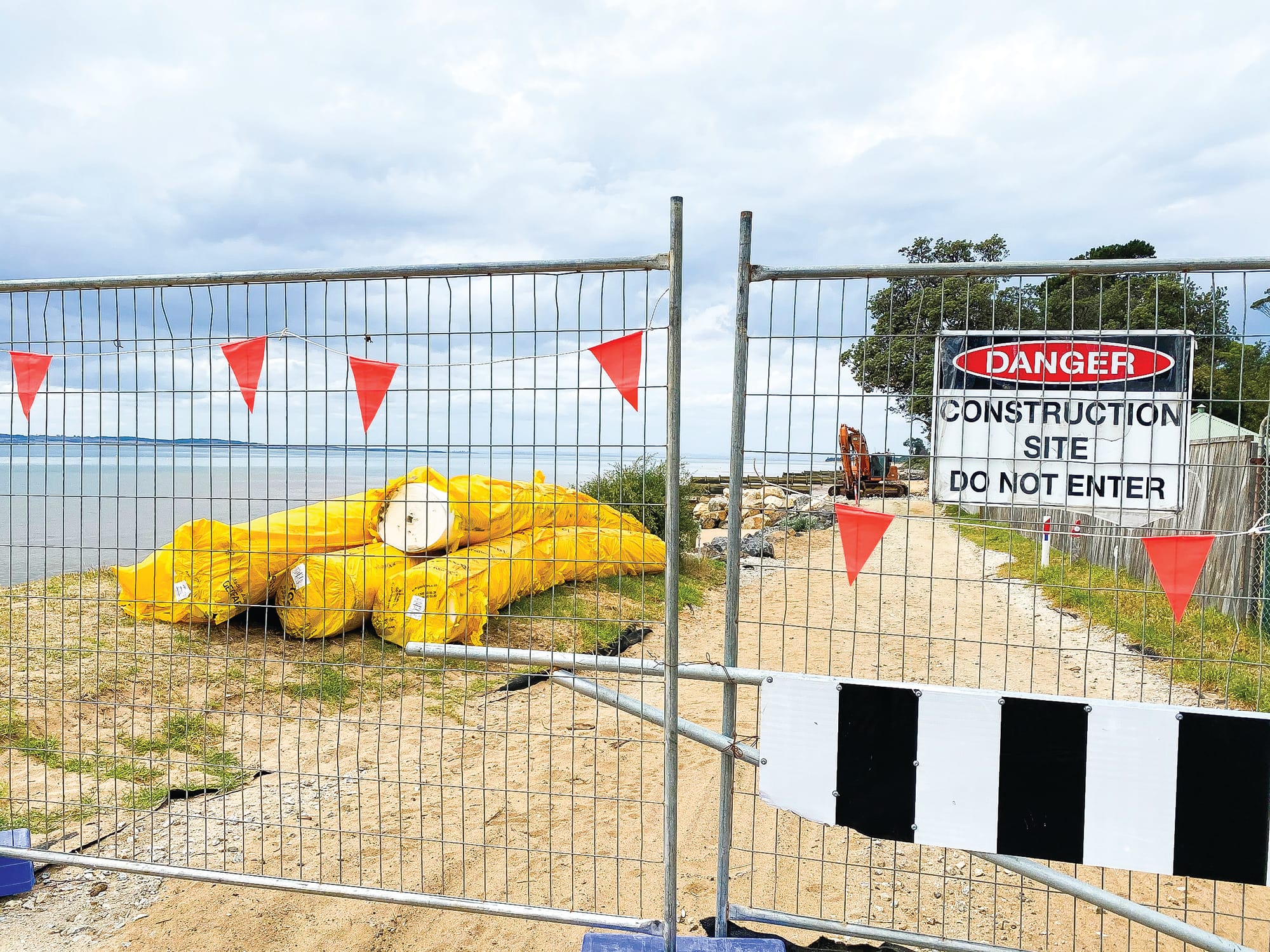 Rock wall is underway