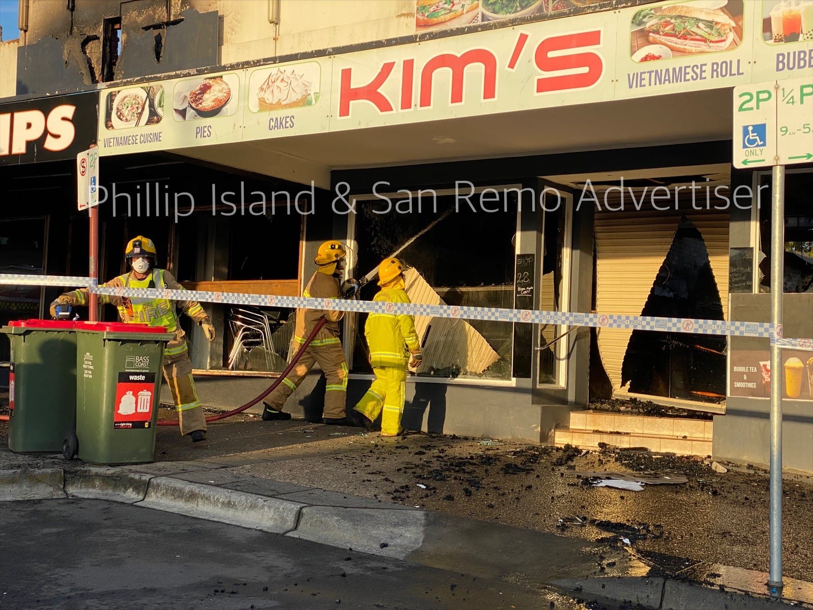 Blaze guts two Cowes shops
