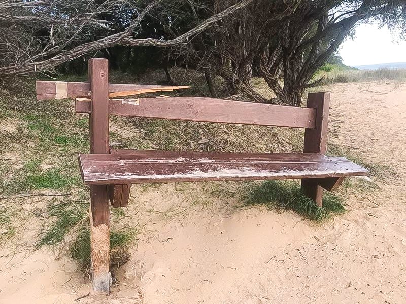 Loved seat vandalised