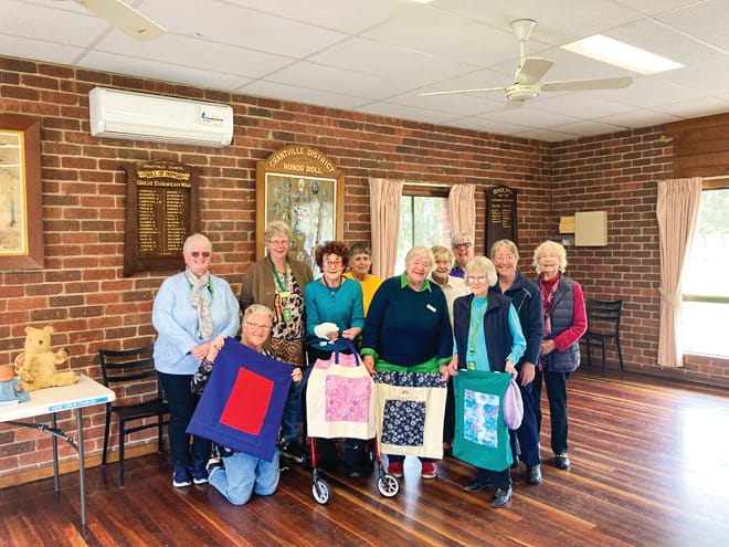 Grantville CWA creates beautiful bags for patients