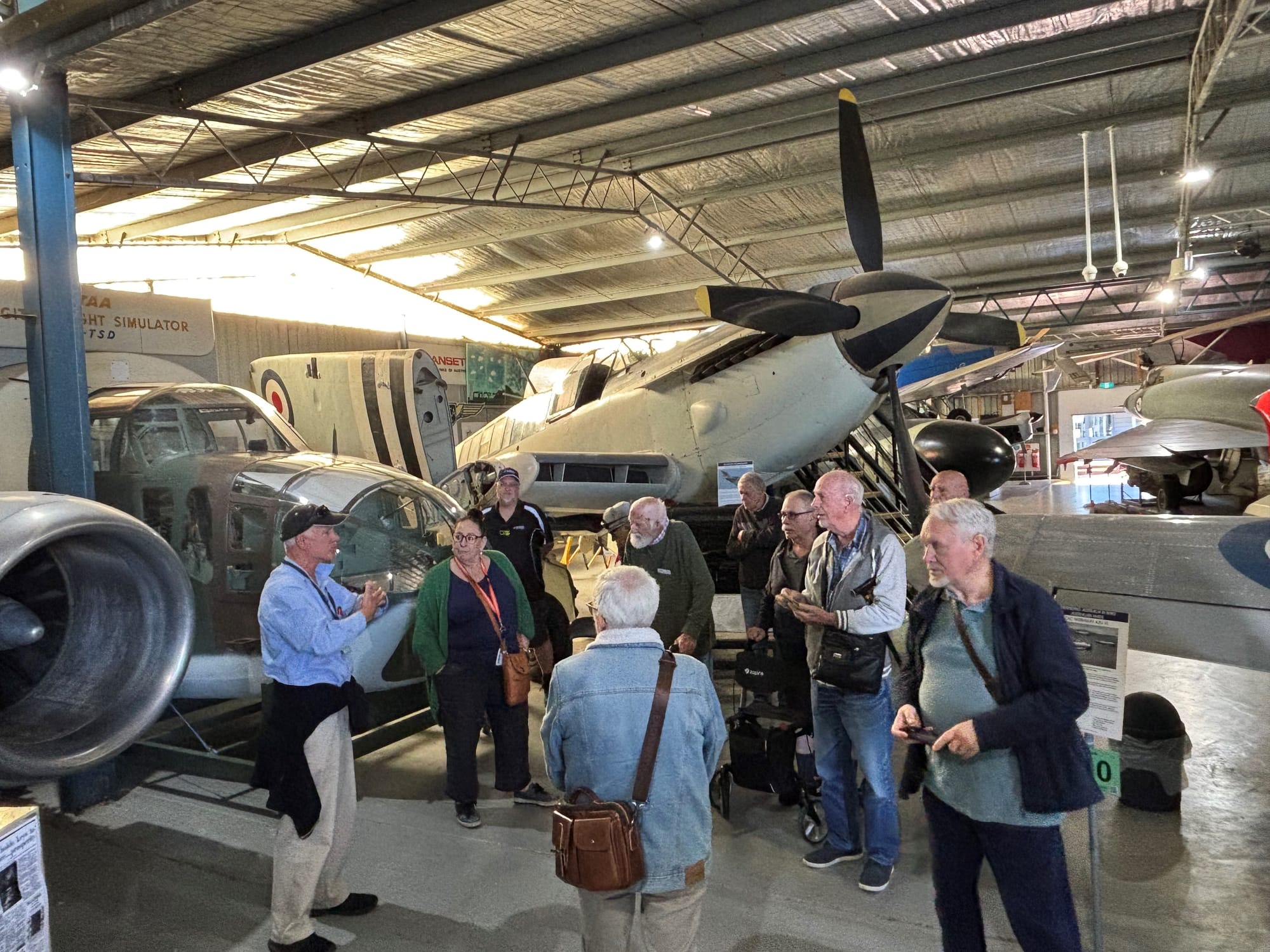 Bass Coast Health Social Support Group members discover the world of aviation at the Moorabbin Air Museum.