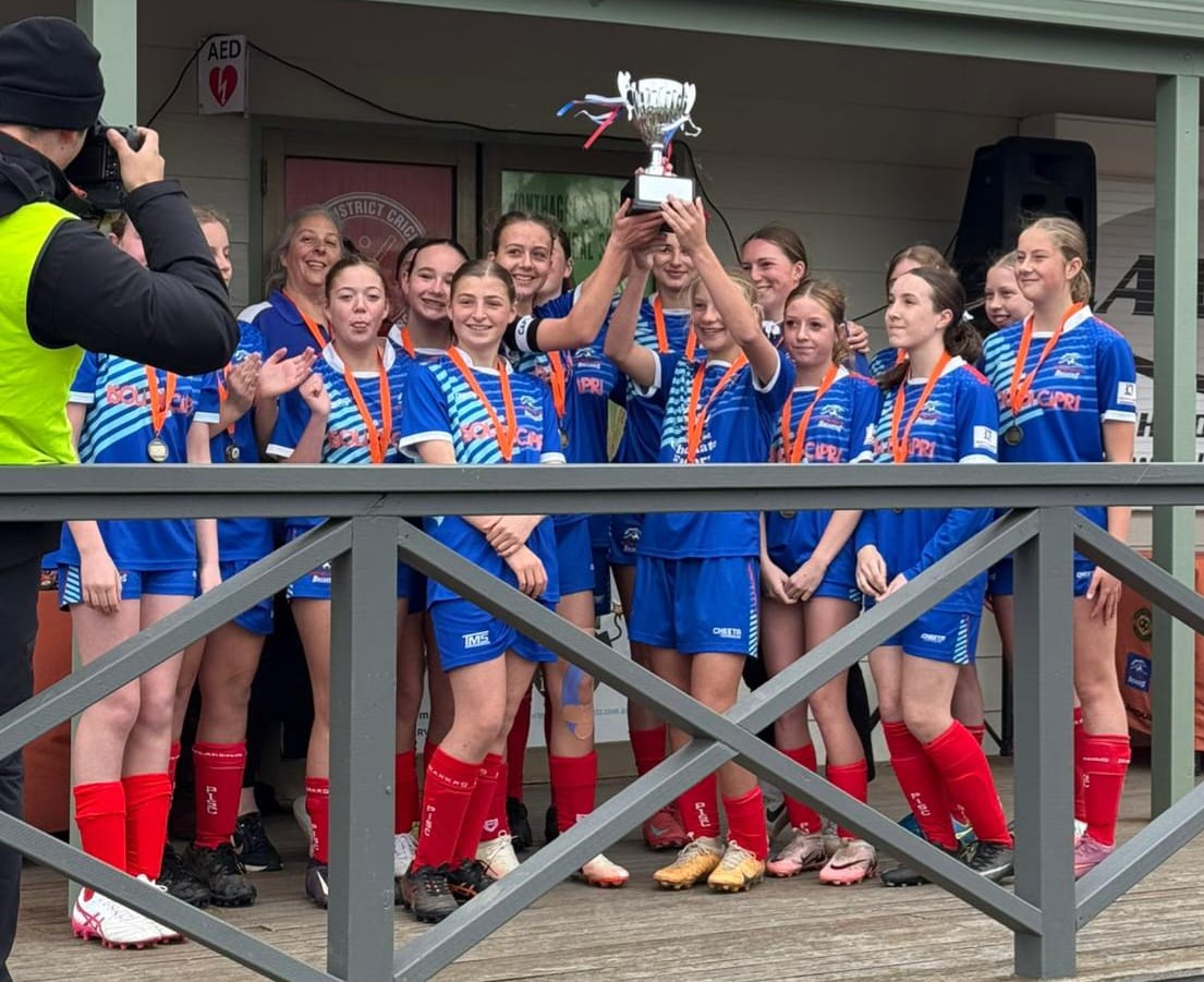U15 Girls celebrating their win after the Grand Final.