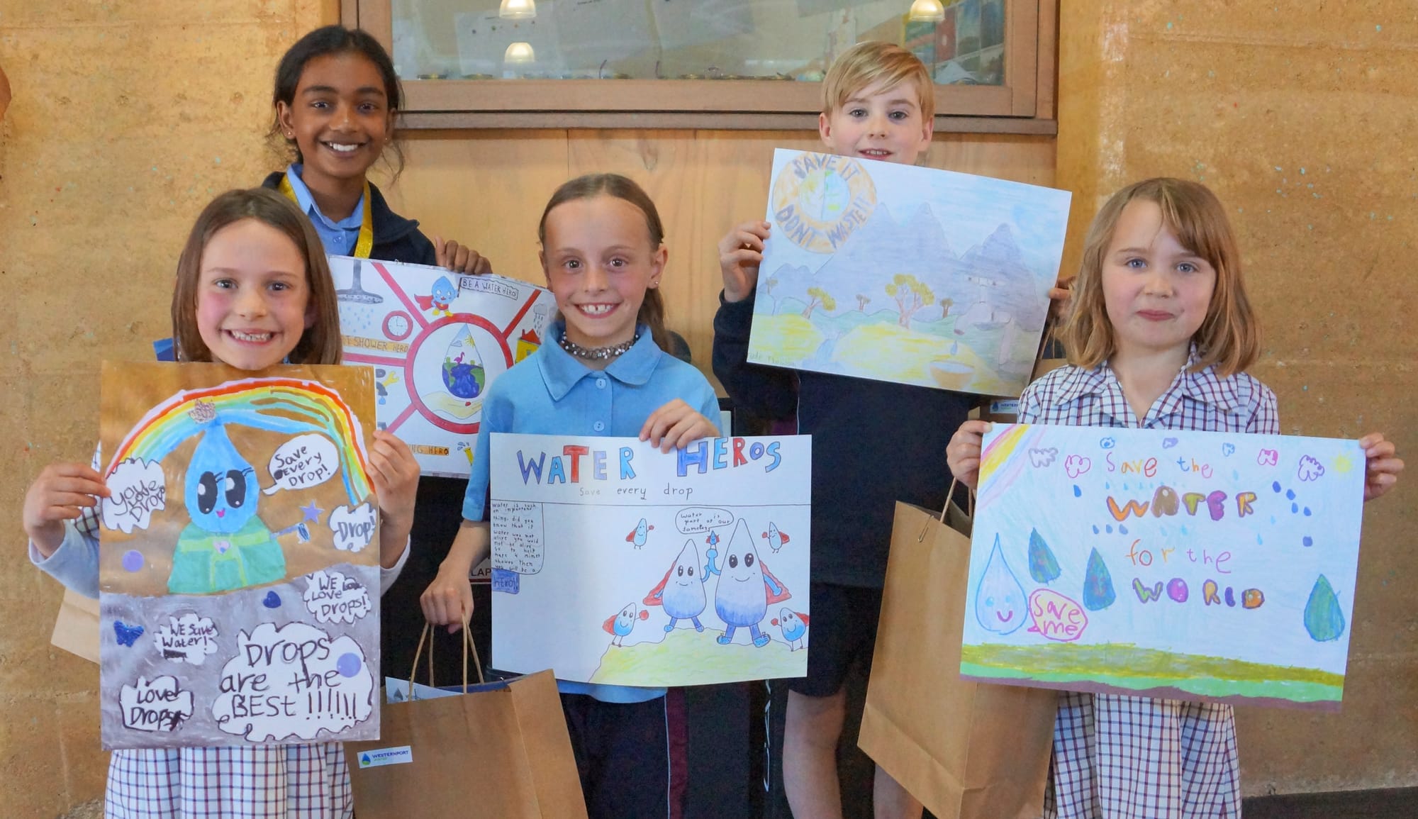 From Newhaven College, winners of this year's poster competition Esther, Arabella, Venus, Jude and Airlie.