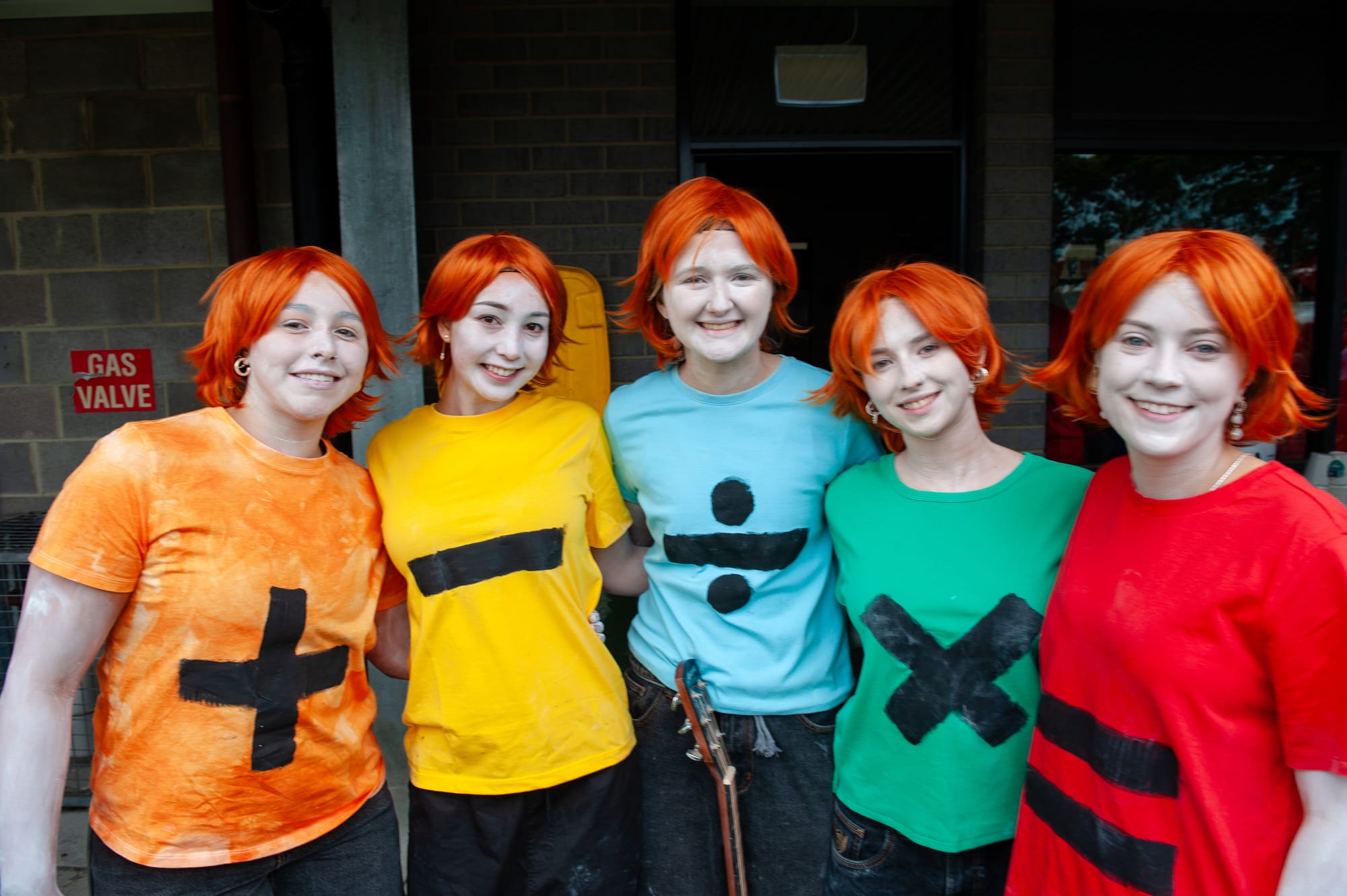 Taking the mathematical approach to dress up day at Bass Coast College are Sophie Carter, Qiarshi Adams, Jorja Tiziani, Amelie Ion and Macy Peterson.