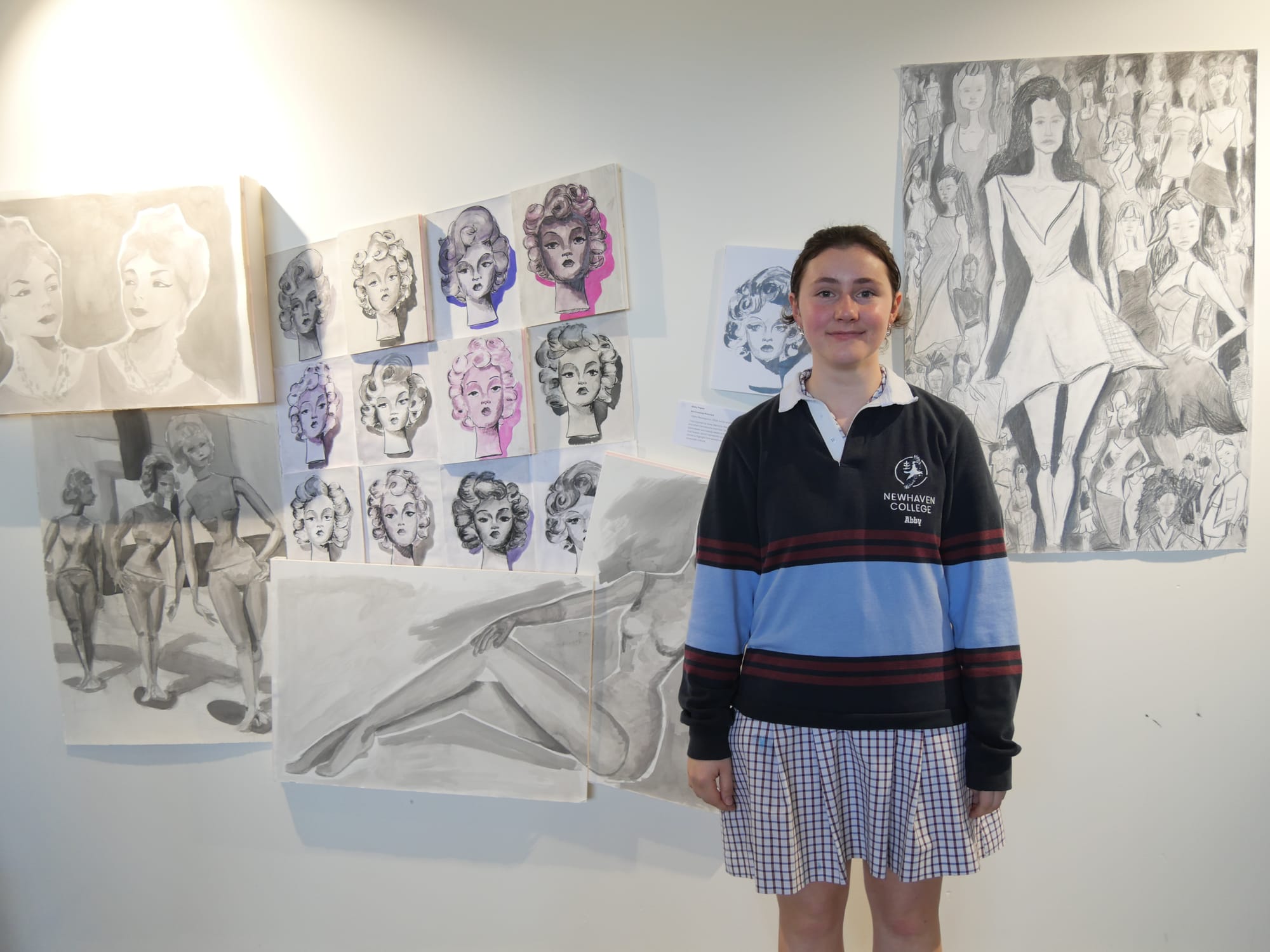 Newhaven College VCE student Abby Papas was praised for her 1950s inspired artwork.

