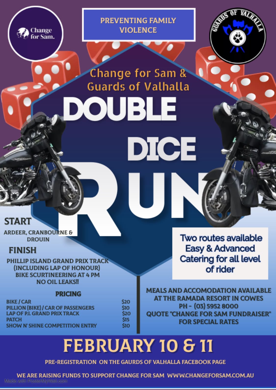 Change for Sam and Guards of Valhalla - Double Dice Run