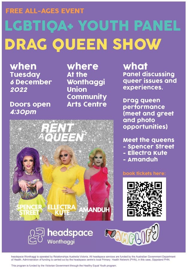 LGBTIQA+ Youth Panel and Drag Queen Show