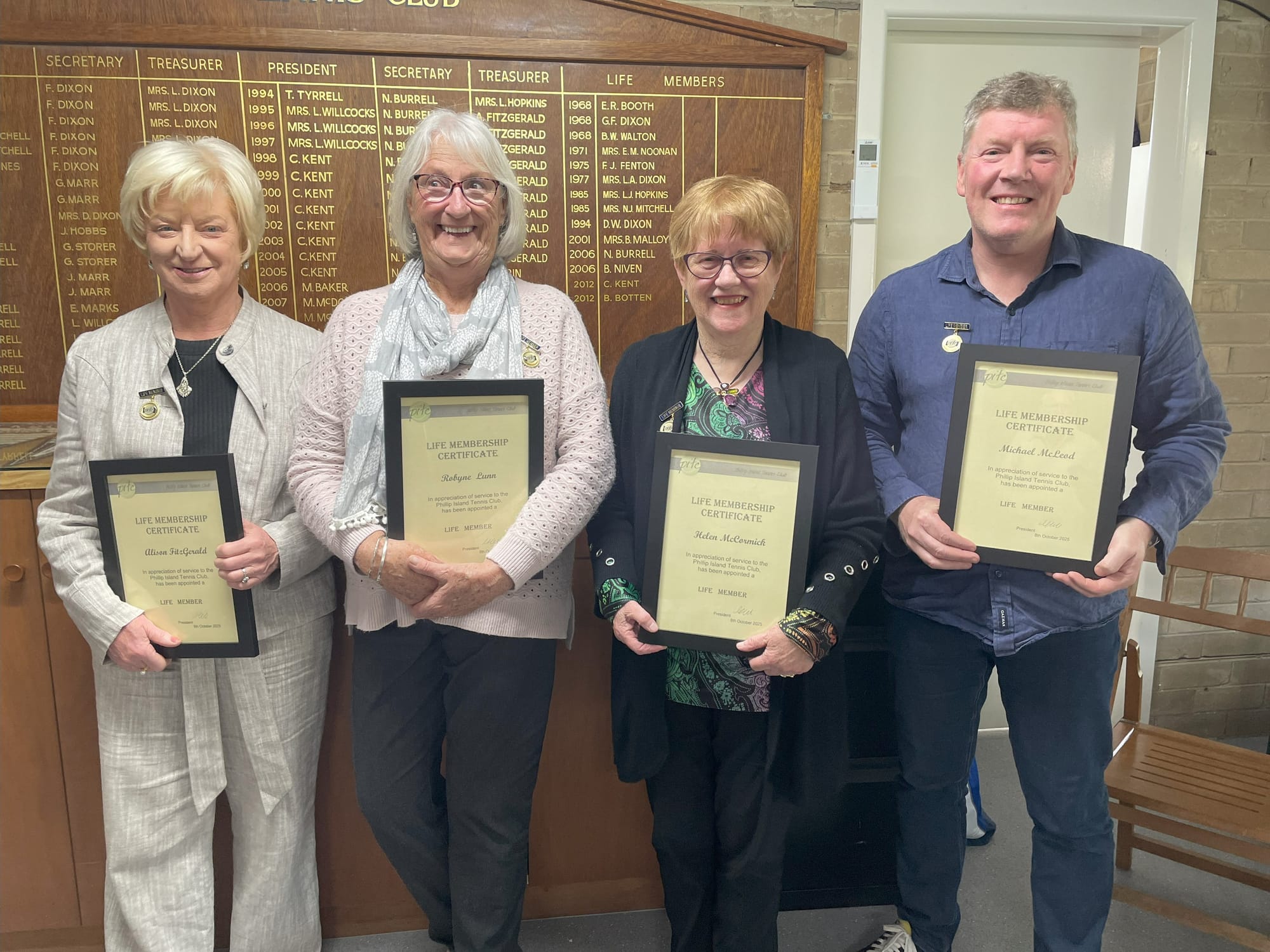 Life Membership at the tennis club