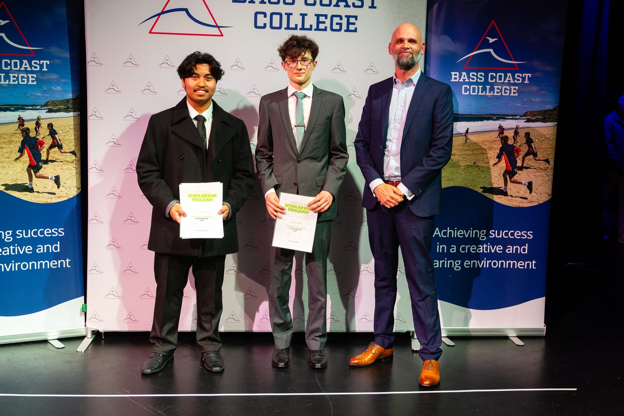 Bass Coast College students Lorenzo Lepiten and Harvey Green were winners of the Watersure Tertiary Scholarships.