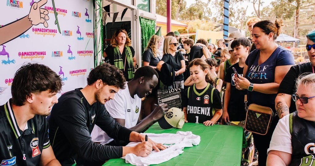 The Phoenix land at A Maze'N Things