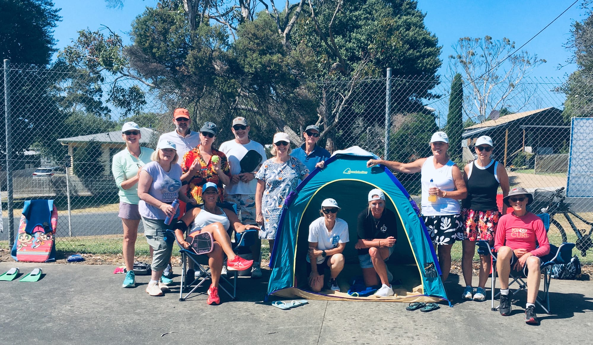 Making a racquet at the beach