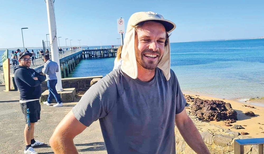 Tim runs rings around the island. post image