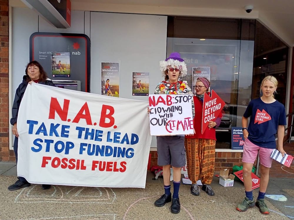 School Strikers for Climate picket NAB post image