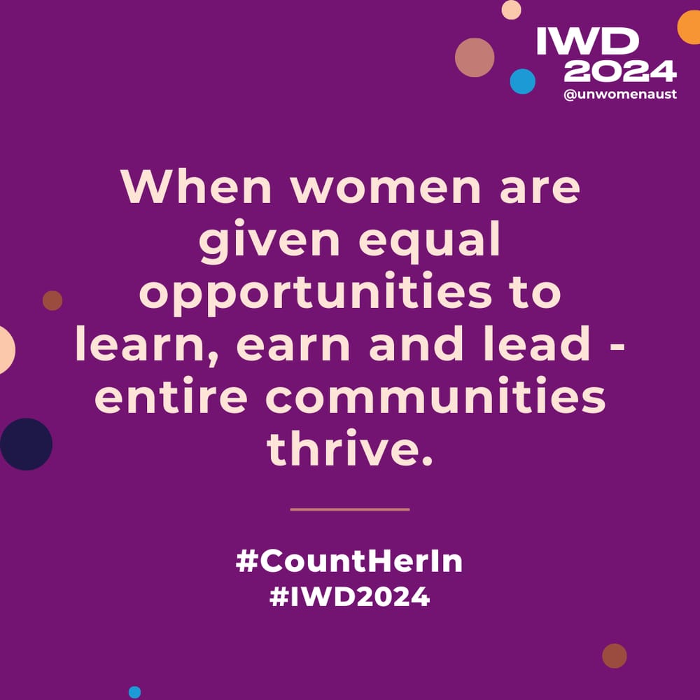 Count her in this IWD post image