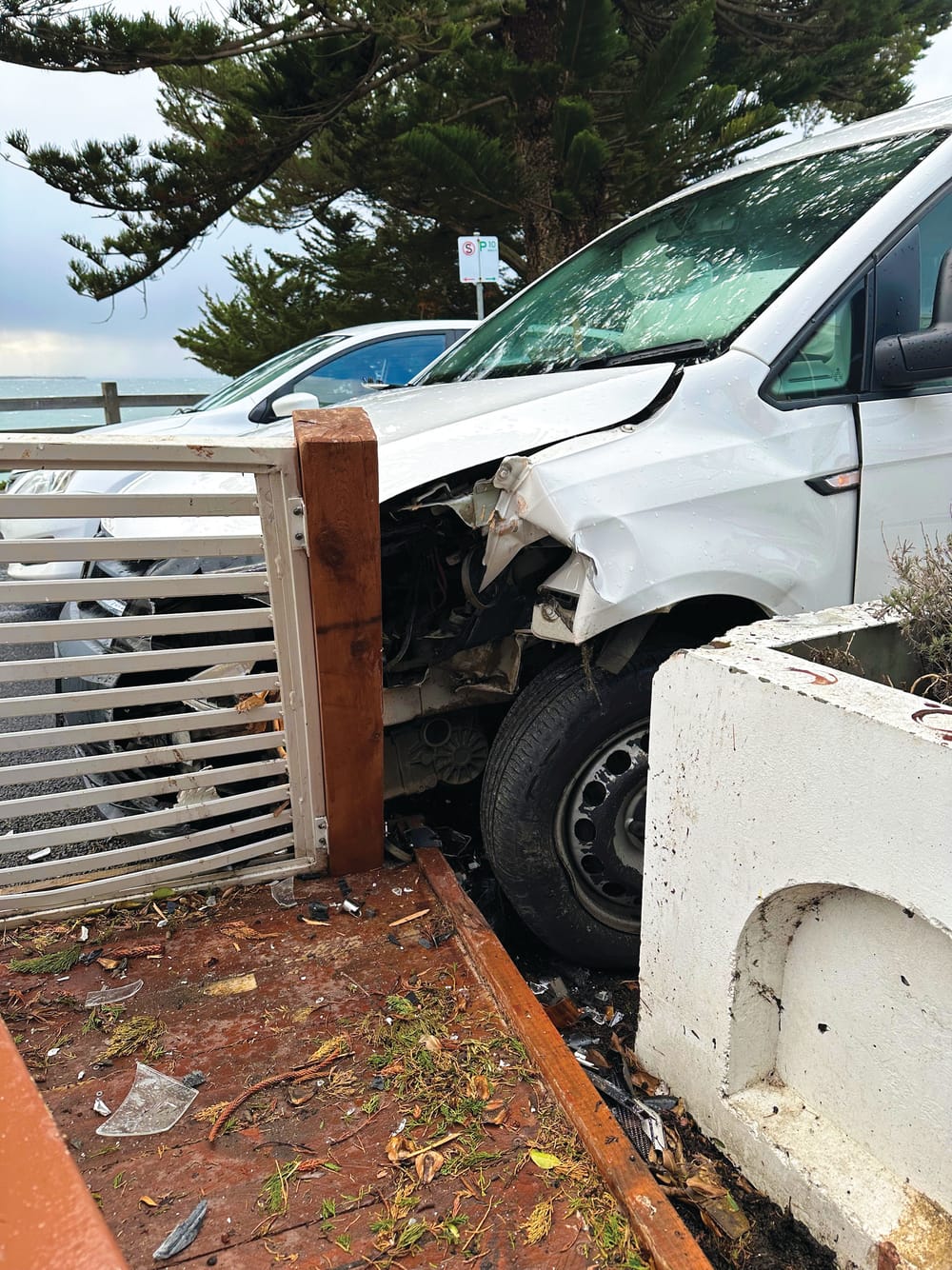 Parklet smashed in wet weather accident post image