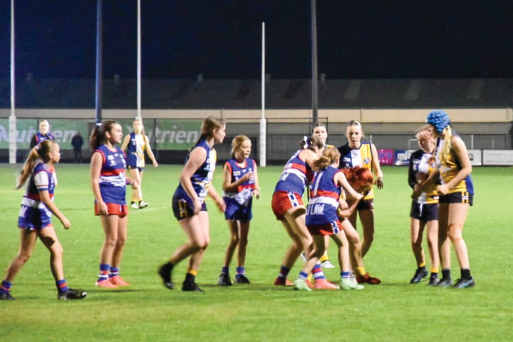 U14 girls take on Inverloch under lights post image