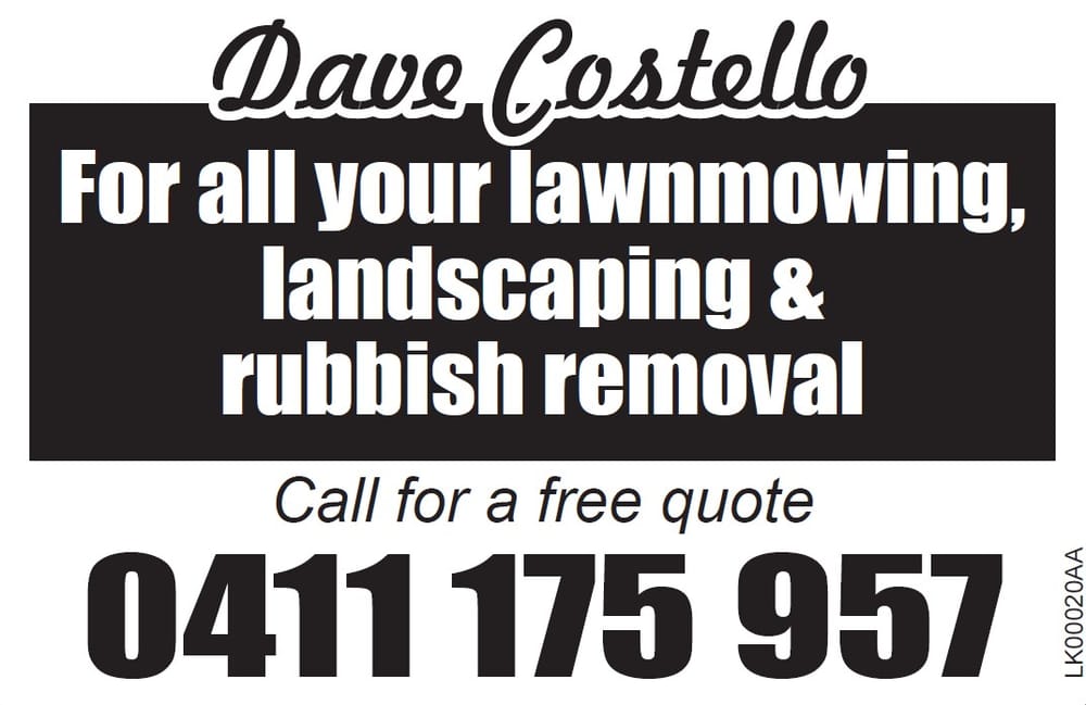 Dave Costello - Lawn Mowning, Landscaping & Rubbish Removal post image