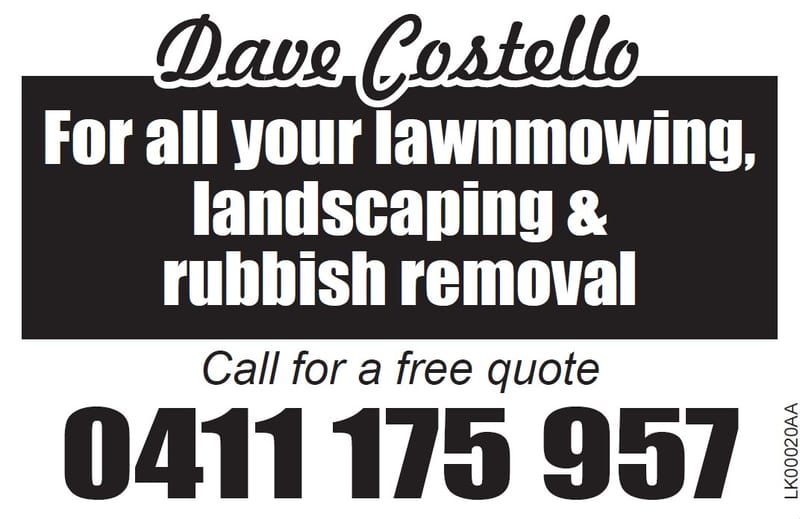 Dave Costello - Lawn Mowning, Landscaping & Rubbish Removal post image
