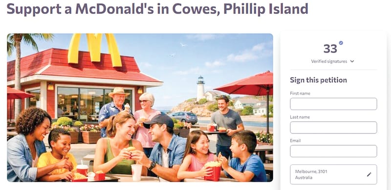 Petition in support of Maccas post image